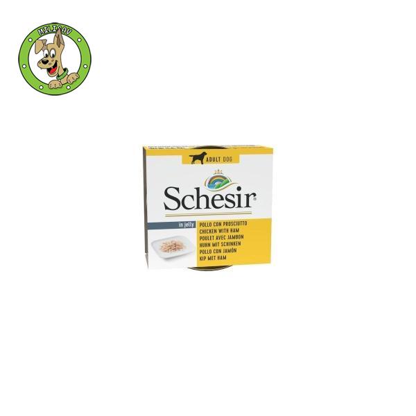 schesir-dog-piletina-i-sunka-hrana-za-odrasle-pse-150g