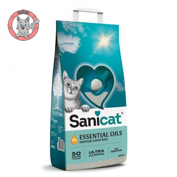 Sanicat Essential Oils Perfume Free White - grudvajući posip za mačke - 10kg