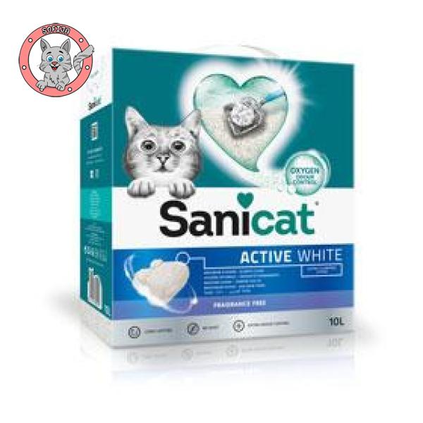 Sanicat Active White - grudvajući posip za mačke - 10L